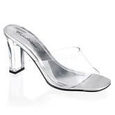FABULICIOUS ROMANCE-301 Clear Lucite Slides - Shoecup.com